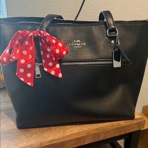 Coach Black Textured Leather Tote